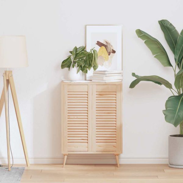 Врати за шкафове с решетъчен дизайн 2 бр. масивна дървесина бор