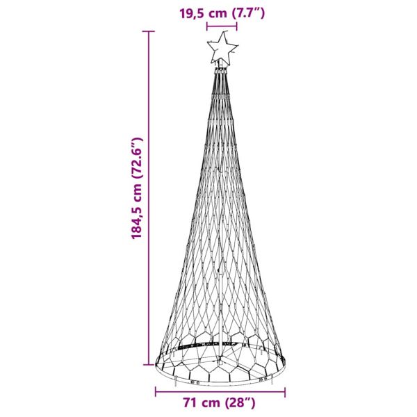 LED Коледна Елха с поставка Многоцветен 184.5 см Метал