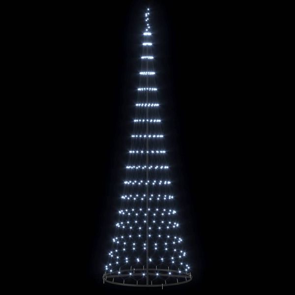 LED Коледна Елха с поставка Хладно бяло 184.5 см Метал