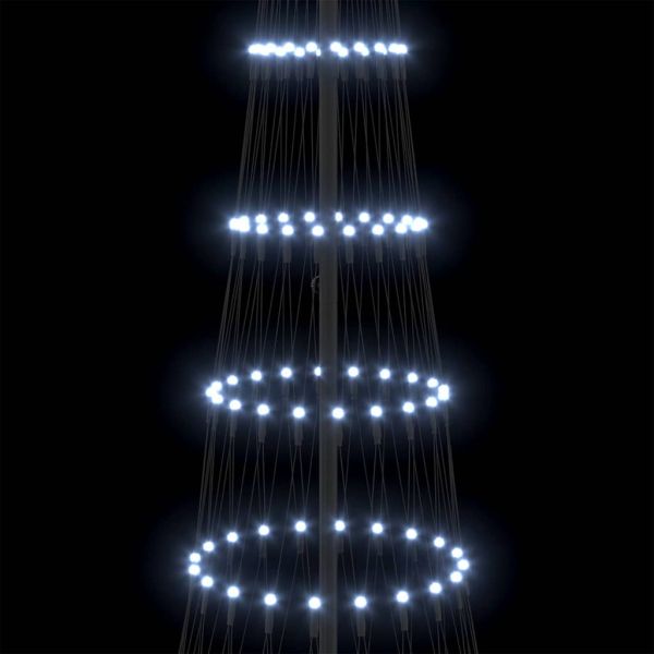 LED Коледна Елха с поставка Хладно бяло 184.5 см Метал