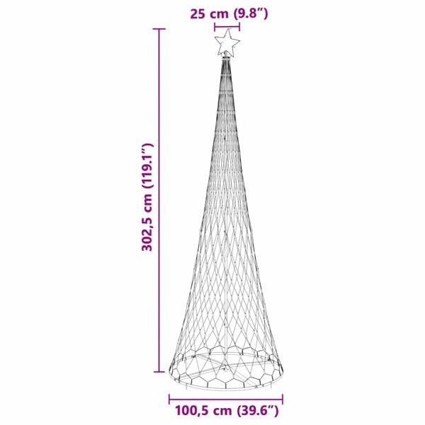 LED Коледна Елха с поставка Хладно бяло 184.5 см Метал