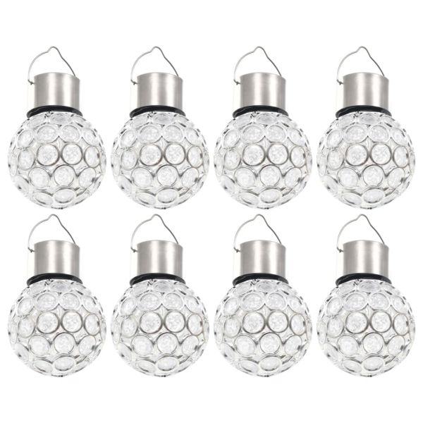 Висящи соларни лампи 8 бр LED светлини RGB