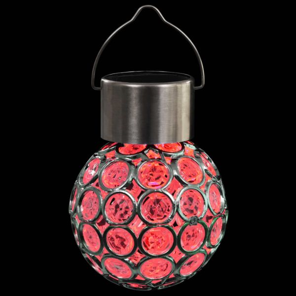 Висящи соларни лампи 8 бр LED светлини RGB