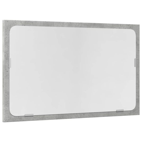 Комплект мебели за баня от 2 части бетонно сив инженерно дърво