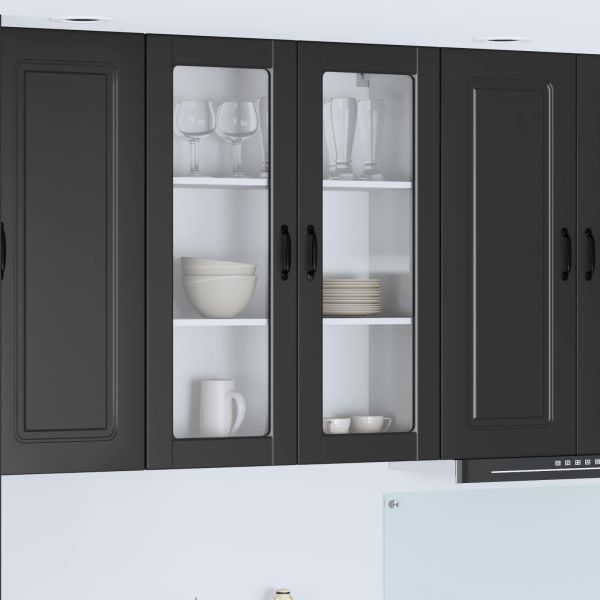 Кухненски шкаф с рафт Черно 80 x 31 x 100 см Инженерно дърво