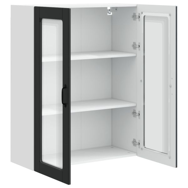 Кухненски шкаф с рафт Черно 80 x 31 x 100 см Инженерно дърво