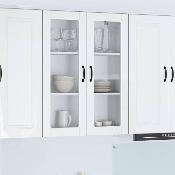 Кухненски шкаф Лъскаво бяло 80 x 31 x 100 см Инженерно дърво