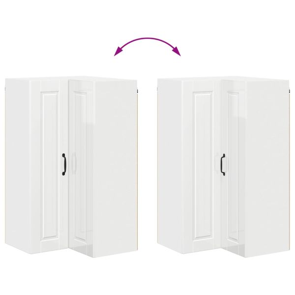 Кухненски шкаф Лъскаво бяло 57 x 57 x 100 см Инженерно дърво