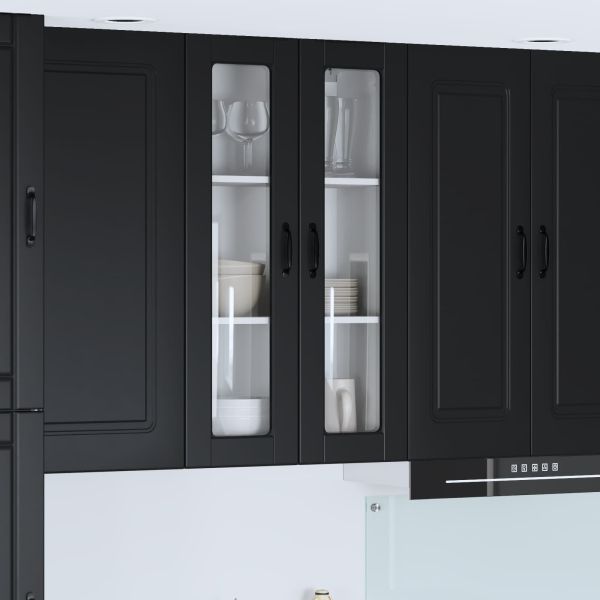 Кухненски шкаф с рафт Черно 60 x 31 x 100 см Инженерно дърво