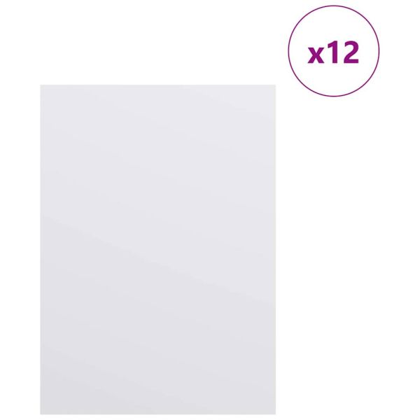 Декор панели 12 pcs Бяло 15 x 21 x 0.27 см Инженерно дърво