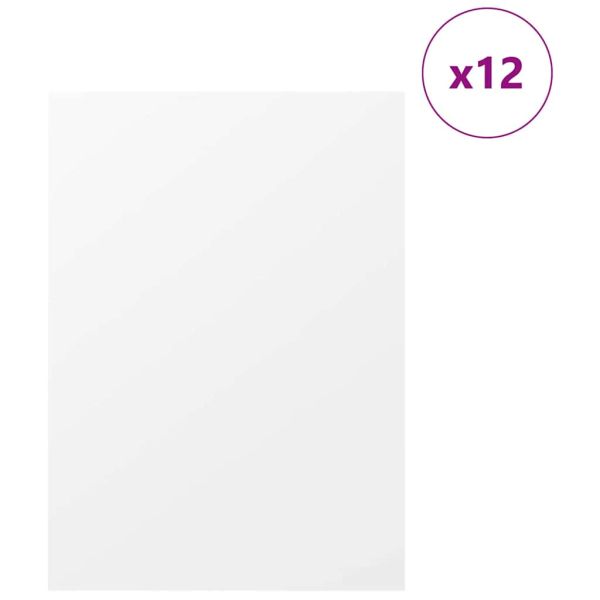 Декор панели 12 pcs Бяло 30 x 42 x 0.27 см Инженерно дърво