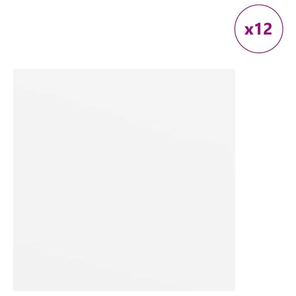 Декор панели 12 pcs Бяло 30 х 30 х 0.27 см Инженерно дърво