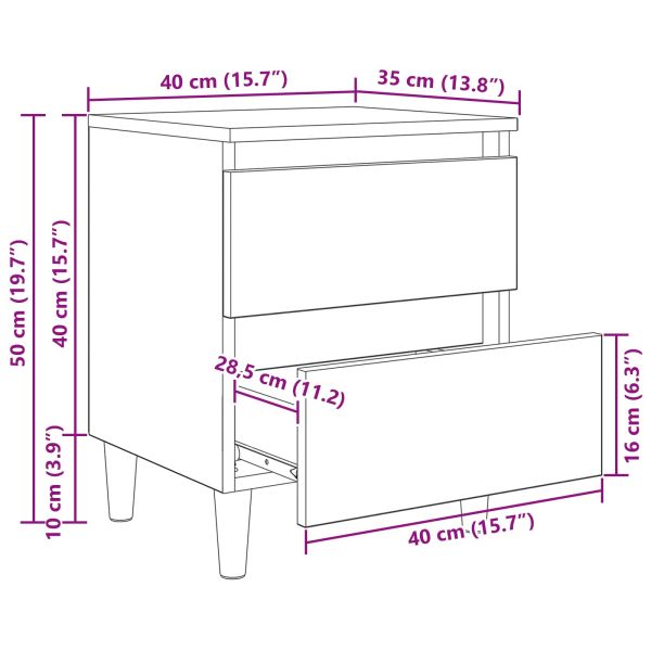 Бюра за легло 2 pcs Старо дърво 40 x 35 x 50 см Инженерно дърво