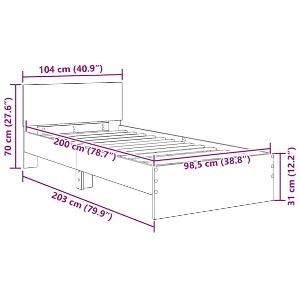 Рамка за легло с таблото Дъб 100 x 200 cm Инженерно дърво