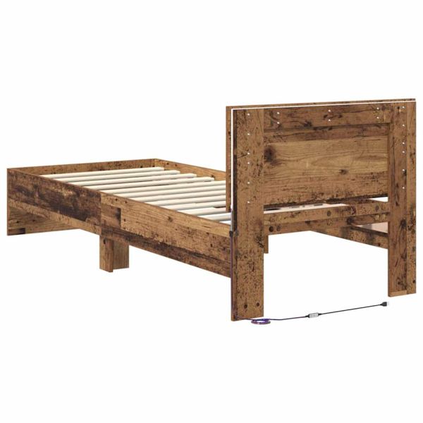 Рамка за легло Старо дърво 75 x 190 cm Инженерно дърво