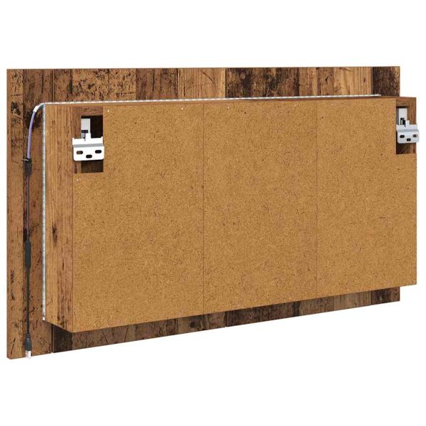 Шкаф с огледало за баня с рафт Старо дърво 80 x 12 x 45 см