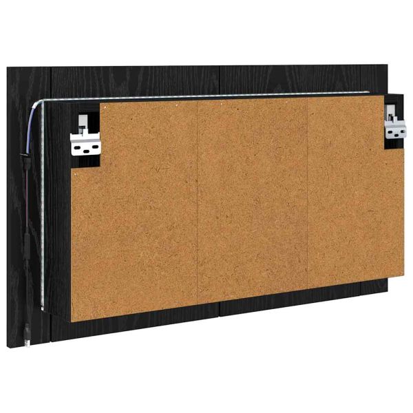 Шкаф с огледало за баня с рафт Черния дъб 80 x 12 x 45 см