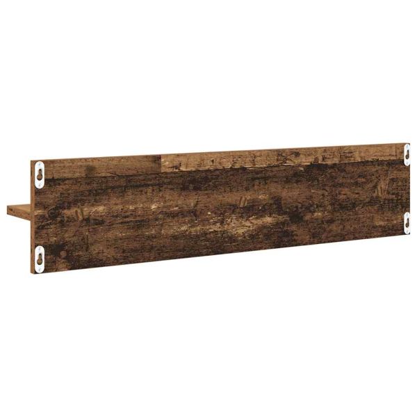 Стени за рафтове с рафт 4 pcs Старо дърво 80 x 11,5 x 18 см