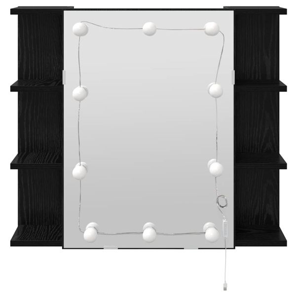 Шкаф с огледало Черния дъб 70 x 16,5 x 60 см Инженерно дърво