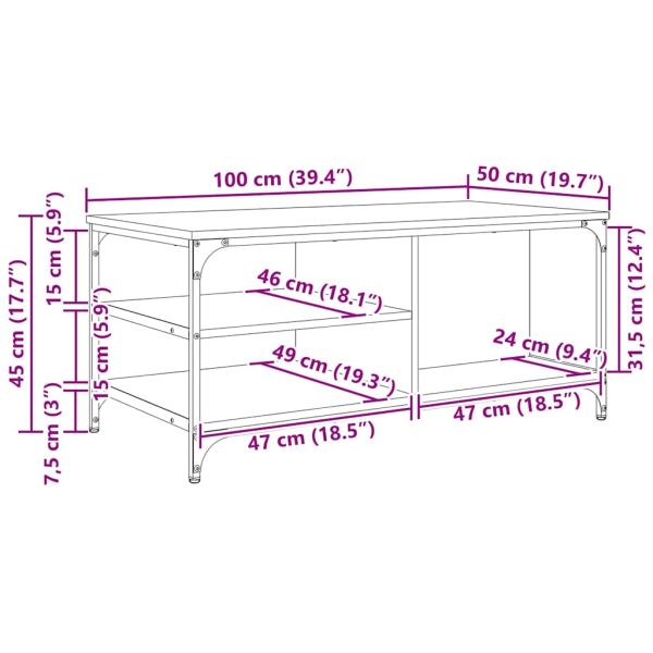 Масичка за кафе Старо дърво 100 x 50 x 45 cm Инженерно дърво