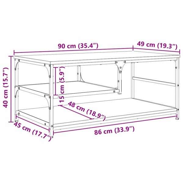 Масичка за кафе Черния дъб 90 x 49 x 40 см Инженерно дърво