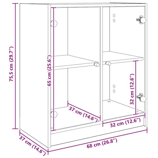 Страничен шкаф Черния дъб 68 x 37 x 75,5 см Инженерно дърво