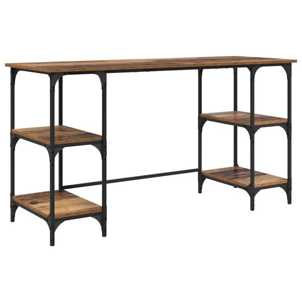 Бюро с рафт Старо дърво 140 x 50 x 75 см Инженерно дърво