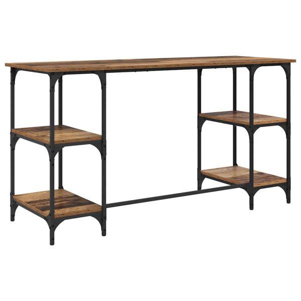 Бюро с рафт Старо дърво 140 x 50 x 75 см Инженерно дърво