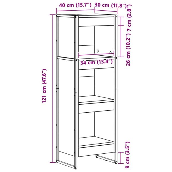 Шкаф за книги Старо дърво 80 x 30 x 155 см Инженерно дърво