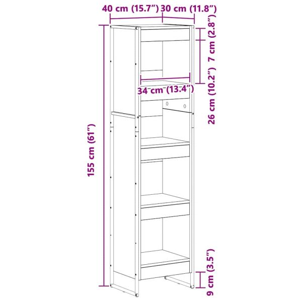 Шкаф за книги Дъб Артизан 80 x 30 x 155 см Инженерно дърво