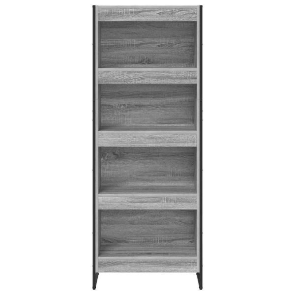 Шкаф за книги Сив Сонома 80 x 30 x 155 см Инженерно дърво