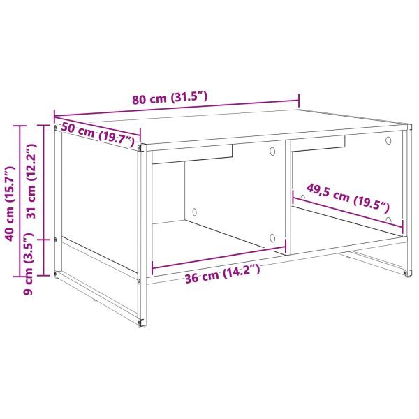 Масичка за кафе Сонома 80 x 50 x 40 cm Инженерно дърво