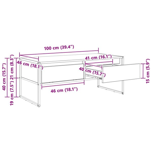 Масичка за кафе Черния дъб 100 x 46 x 40 см Инженерно дърво