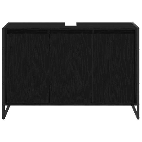 Шкаф за баня с врата Черния дъб 90 x 30 x 60 cm Инженерно дърво