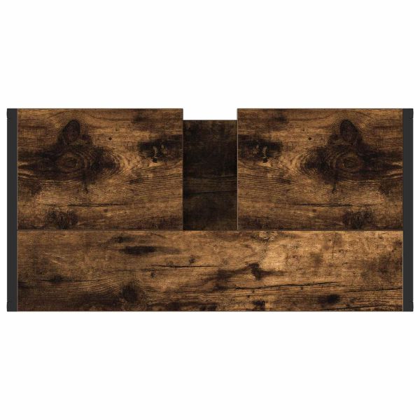 Шкаф за баня с врата Димящ дъб 60 x 30 x 60 cm Инженерно дърво