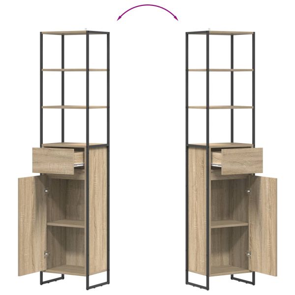 Шкаф за баня с чекмедже Сонома 40 x 30 x 180 см Инженерно дърво