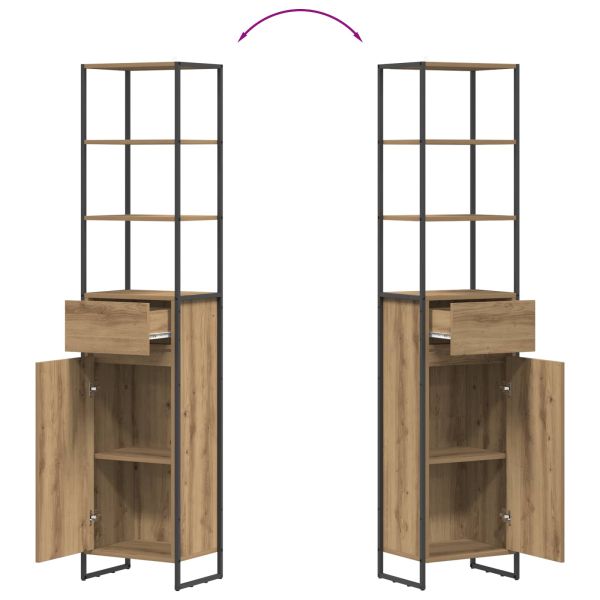 Шкаф за баня Дъб Артизан 40 x 30 x 180 см Инженерно дърво