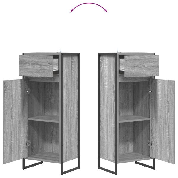 Шкаф за баня Сив Сонома 40 x 30 x 100 см Инженерно дърво