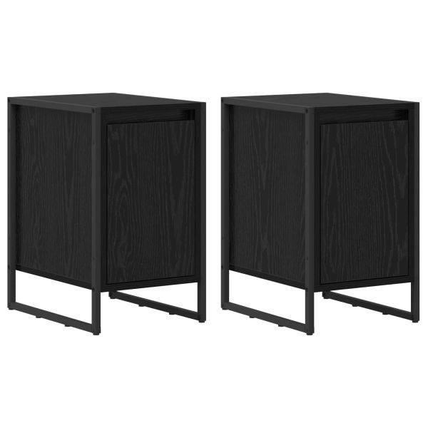 Нощно шкафче 2 pcs Черния дъб 39,5 x 30 x 50 см Инженерно дърво