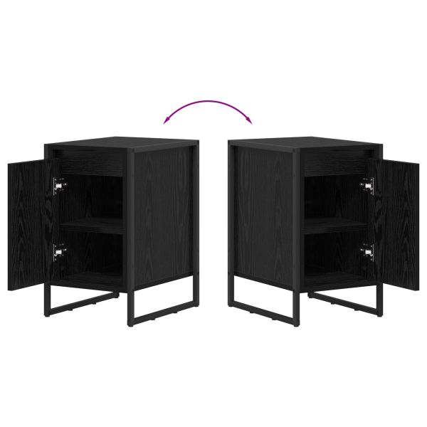 Нощно шкафче 2 pcs Черния дъб 39,5 x 30 x 50 см Инженерно дърво