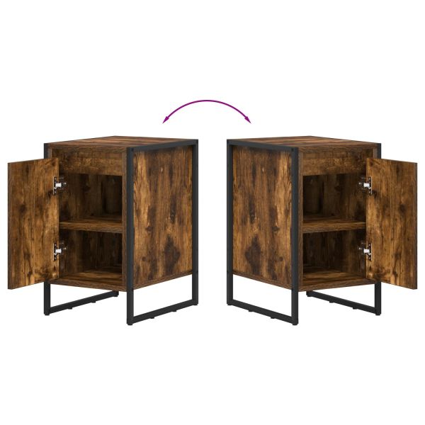 Нощно шкафче 2 pcs Димящ дъб 39,5 x 30 x 50 см Инженерно дърво