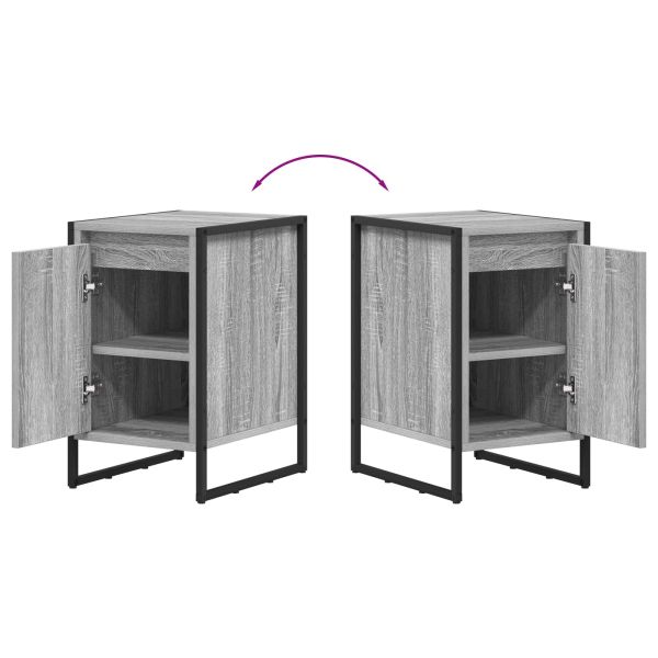 Нощно шкафче 2 pcs Сив Сонома 39,5 x 30 x 50 см Инженерно дърво