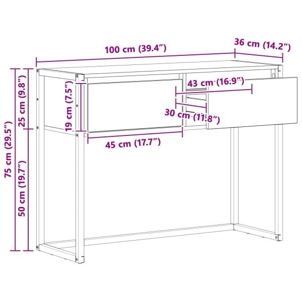 Крайна масичка Черния дъб 100 x 36 x 75 см Инженерно дърво