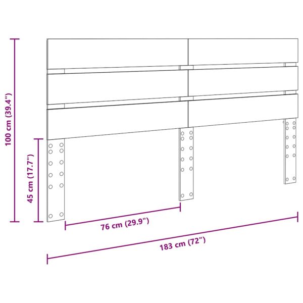 Облегалка за глава с таблото Сонома дъб 180 cm Инженерно дърво