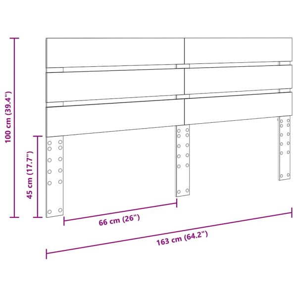 Облегалка за глава с таблото Сонома дъб 160 cm Инженерно дърво