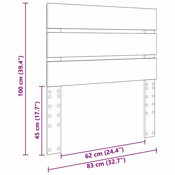 Облегалка за глава с таблото Бяло 80 cm Инженерно дърво