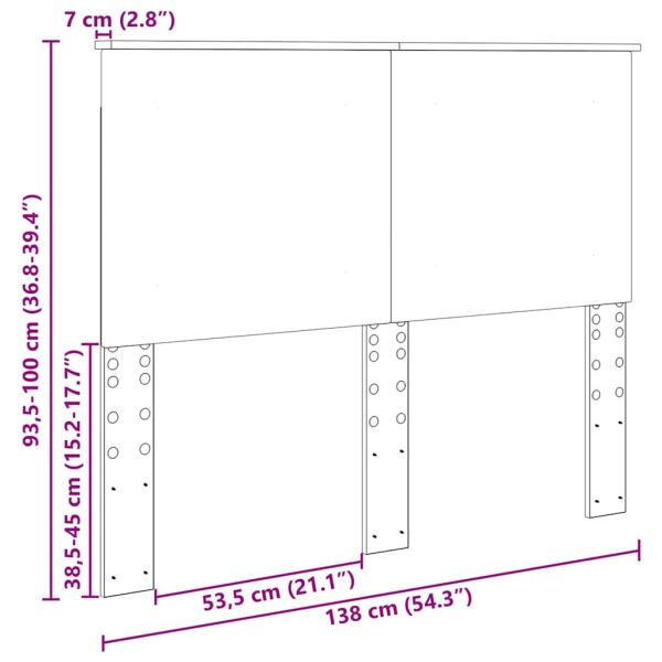 Облегалка за глава с таблото Дъб 135 cm Инженерно дърво