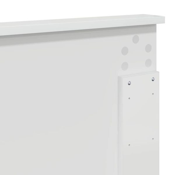 Облегалка за глава Гланцово бяло 120 cm Инженерно дърво