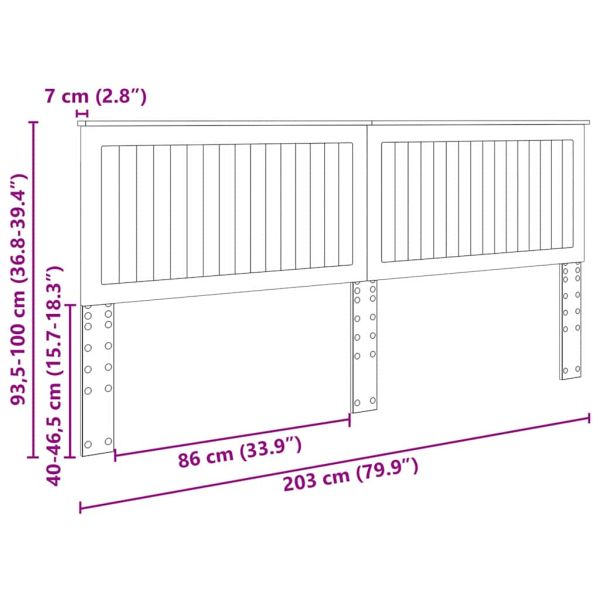 Облегалка за глава с таблото Дъб 200 cm Инженерно дърво