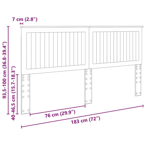 Облегалка за глава с таблото Старо дърво 180 cm Инженерно дърво
